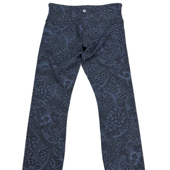 Lululemon Wunder Under Low-Rise Tight 28" Nouveau Mach Blue Black Size 6 - Picture 9 of 10